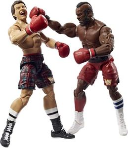 ​WWE Elite Collection 2 Pack - Mr. T vs Rowdy Roddy Piper 6-in Action Figures with Boxing Robes and Swappable Hands, Posable Collectible WWE Fans Ages 8 Years Old and Up