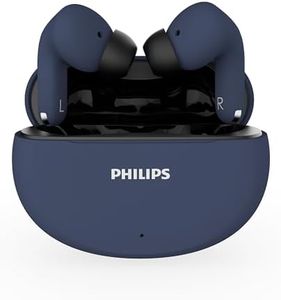 Philips TAT1269 Bluetooth Truly Wireless in Ear Earbuds with mic, 13mm Drivers, Bluetooth 5.4, 40H Playtime, IPX5, Fast Charging, Touch Controls, Voice Assistant, Mono Mode, LED Indicator(Cosmic Blue)