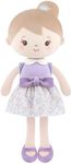 Soft Baby Doll Toys (16'') for Girls, My First Baby Rag Dolls for Birthday Gift Plush Doll Toys Machine Washable Baby Doll for Toddler Kids Infants (12-inch Purple Dress Girl)