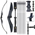 Tongtu Recurve Bow Right and Left Handed Takedown Bow and Arrows for Adult & Youth Beginner 30lb 40lb Traditional Archery Bows Set with 6pcs Arrows