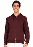 Alan Jones Clothing Men's Solid Cotton Hooded Sweatshirt (Burgundy_XL)