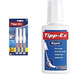 Tipp-Ex Shake'n Squeeze Premium Correction Pens with Tipp-Ex Rapid Top-Quality Opaque and Clean Correction Bottle