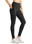 Willit Women's Fleece Lined Leggings Water Resistant Thermal Winter Pants Hiking Yoga Running Tights High Waisted Black S