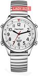 Hearkent Atomic British English Talking Watch for Blind or Visually impaired or Low Vision People Man and Woman Size (Expansion Siler, Woman)