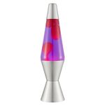 Lava Lamp 2121, Pink Wax, Purple Liquid, Silver Base and Cap, Original 14.5 inch LAVA Motion Lamp to Illuminate Your Mood