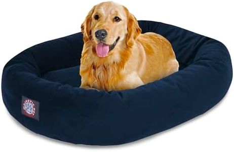 Majestic Pet 40" Navy Velvet Bagel Dog Bed