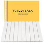 Thanky BOBO Stone Bath Mat for Bathroom Quick Dry, Diatomaceous Earth Rollable Sink Mat, Super Absorbent Large Webbing Floor Mat, Non Slip Bathroom Rugs Suit (A-White)