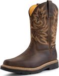 SUREWAY Western Cowboy Boots for Men Soft Toe,Men's Waterproof Square Toe Work Boots for Men,Extremely Comfortable Durable,Premium Thicker Leather,Superior Oil/Slip Resistant Rubber Sole, Waterproof