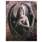 ANNE STOKES Fantastic Design Gothic Rose Angel/Rose Fairy Canvas Picture On Frame Wall Plaque/Wall Art