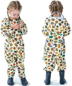 Enfant Imperméable, Combinaison de Pluie Garçon Fille Imperméables pour Enfants Garçons Filles Poncho de Pluie Léger Vestes de Pluie Dessin Animé Mignon Réutilisable Vêtements de Pluie