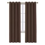 Deconovo Decorative Thermal Insulated Bedroom Window Blackout Panel Curtain for Sliding Glass Door, 52 x 95 in, Brown