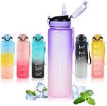 SEASEVEN Water Bottle with Straw 1L