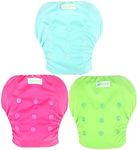 wegreeco Baby & Toddler Snap One Size Adjustable Reusable Baby Swim Diaper (Fresh, Small, 3 Pack)