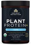 Ancient Nutrition Organic Plant Protein +, Vegan Plant Based Protein Powder, Vanilla, Formulated by Dr. Josh Axe, Dairy-Free, Gluten-Free, Non-GMO, No Sugar Added, Paleo Friendly Supplement 11.5 oz