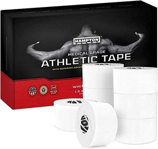 Hampton Adams (8 Pack - 45Ft Rolls) White Sports Medical Tape - No Sticky Residue & Easy to Tear - for Athletes, Trainers & First Aid Injury Wrap: Fingers Ankles Wrist - 1.5 Inch X 15 Yards Per Roll