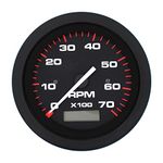 Sierra International 0-7000 RPM Dial Range Scratch Resistant Amega Domed Electric Tachometer & Hourmeter, 3"