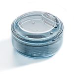 Maoerdental 2 in 1 Retainer Case,Leak Proof Denture Bath Cup,Portable Travel Mouth Guard Case, Soaking Aligner and Denture Holder Cleaner Cup (Blue)