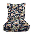 RSH DECOR: Deep Seating Cushion with Pillow Back | 24” x 27” Seat | All-Weather Spun Fabric | Water and Fade-Resistant | Outdoor Chair Cushion Set for Patio Furniture | Daelyn Navy