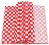 Somani 10x10 Deli Paper Sheets Sandwich wrap - Red and White Checkered Food Basket Liner, Grease Resistant Wrapper. Barbecue, Restaurants, picnics, Kids Meal, Outdoor Parties (Pack of 500)