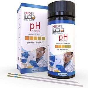 pH Test Strips 0 to 14 (200 ct) for Water & Liquids. Universal Plastic pH Strips Drinking Water, Kombucha, Pool, Spa, Hotub, Soap, & Urine and Saliva. Acid Alkaline Litmus Paper Testing Strips