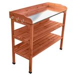 Wooden Potting Planting Table Practical Working Decorative Bench Station Flower Garden Greenhouse