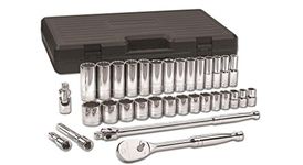 GEARWRENCH 33 Pc. 1/2" Drive 12 Pt. Mechanics Tool Set, Standard & Deep, SAE - 80714D