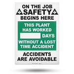 TRADESAFE Days Without Accident Sign - Safety Days Sign, Quick Install Aluminum Safety Sign, Light Reflective, UV-Resistant, Waterproof, 20” X 28” Signs for Business