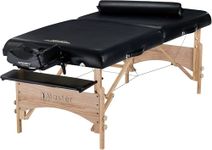 Master Massage Ultrawide Olympic Gibraltar 81cm Portable Massage Table, with Bolster and Floria Style Armrest in Black