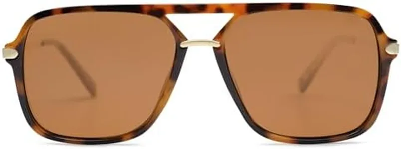 SOJOS Sunglasses for Women & Men, Square, Retro, Polarized Lens, Trendy Aviator, 90s Shades (SJ2229,Tortoise Brown)