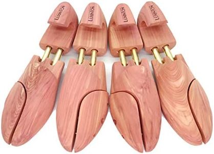 Luxinton 'Luka' Men's Twin Tubed Cedar Shoe Trees with Hooked Heels 2-pack (for 2 Pairs of Shoes), Yellow, EU 42 - 43 / Medium / 9 - 10.5 US