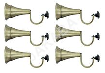 JAKABA Zinc Antique Brass Heavy Supports (for Single Rod 1 Inch) (Round) - Pack of 3 Pairs (6 Pcs)