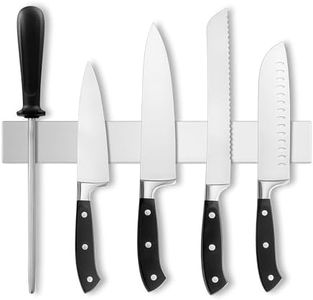 Magnetic Knife Holder - 304 Stainless Steel Magnetic Knife Strip, Wall Mount No Drilling, Space-Saving Knife Organizer, Holds Knives Securely, Easy to Clean (Sliver, 30CM)