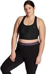 Champion Women's Plus-Size Vented Compression Sports Bra, black, XX-Large US