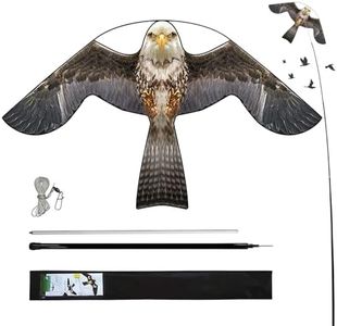 Flerigh Bird Hawk Flying Kite with Pole Crops Farm Protector Bird Scarer Flying Kite with 4m Pole-Style B