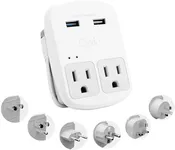 Ceptics Safest Travel Adapter Kit, Dual USB for iPhone, Chargers, Cell Phones, Laptop Perfect for Travelers - 3.6A with Qc. 3.0 Charge Faster