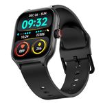 pTron Pulsefit Infiniti Smartwatch with 2.01" Full Touch Display, Bluetooth Calling, Functional Crown, 600 NITS, 100+ Watch Faces, HR,SpO2, Sports Mode, Voice Assist, 5 Days Battery Life & IP68(Black)