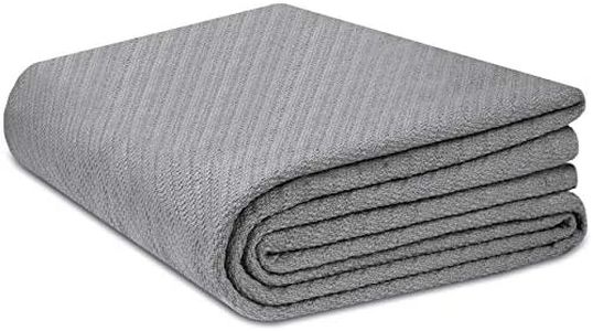 COTTON CRAFT Soft Cotton Thermal Blanket - Plush Herringbone Twill - All Season Luxurious Breathable Skin Friendly Lightweight Cooling Throw Blanket - Sofa Couch Travel Camping Dorm - King Grey