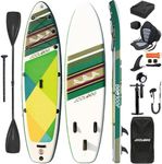 JOOLOOG Paddle Board, 6 Inches Thick Inflatable Paddleboard with Seat for All Skill Levels 320x81x15cm,Green White