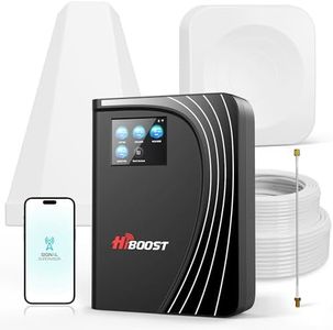 Cell Phone Booster, Cover 7,000 Sq Ft Cell Phone Signal Booster with LCD Touch Screen High Gain for Home Office Support All U.S Carriers, FCC Approved