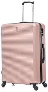 CELIMS - Valigia Grande 23 kg Rigida Oro Rosa Leggera | Valigia da Stiva 75cm Donna | Lucchetto Integrato | ABS | Trolley Grande 75cm con 4 Ruote