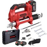 ONEVAN Cordless Grease Gun Electric Grease Kit - 600CC Oil Tank Capacity 12,000 PSI Rotatable Aluminium Tube Gun, for Agricultural Machinery, Ships, Trucks (Incl. 2 Batteries & Charger)