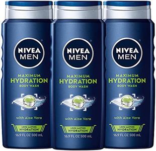 NIVEA MEN Maximum Hydration Body Wash, Aloe Vera Body Wash for Dry Skin, 16.9 Fl Oz (Pack of 3)