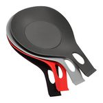 sourcing map Silicone Spoon Rest, 7.68" x 3.74" Heat Resistant Kitchen Utensil Holder Spatula Ladle Rest for Counter Stove Top, Black/Red/Light Gray/Dark Gray 1Set