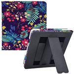 GOVTVA Kobo Libra Colour/2 Case Cover for 7 inch Kobo Libra (2024/2021 Release, Model: N428/N418) with Auto Sleep/Wake/Double Hand Strap/Stand (Flower Cluster)