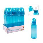 Pack of 6 Baby Bottles Silicone Teat Blue 250ml Set BPA Free Re-usable Plastic