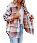 Women's Wool Blend Button Down Shirts Boyfriend Long Sleeve Flannel Shacket Coats