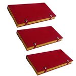 Beauty Tool Wooden Velvet Jwellery Jewel Storage Box for Big Aaram Chain Bangles & Earring for Women (15 X 6 Inches) | Pack Of 3 | (Gold With Red Color)