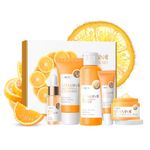 LAIKOU Skincare Set, Vitamin C Serum for Face Skin Care Sets & Kits - Cleanser, Toner, Serum, Eye Cream & Face Cream, Facial Care Kit for Radiant Skin, Anti Aging Gift Set for Women Teenage Girls 5pcs