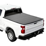 VEVOR Hard Tri-Fold Truck Bed Tonneau Cover, Compatible with 2007-2026 Chevy Silverado/GMC Sierra 1500 5.8 ft (69.3 in) Short Box (No CarbonPro Bed), Waterproof Fiberglass Folding Truck Tonneau Cover