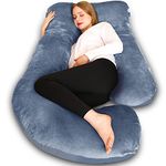 Chilling Home Pregnancy Pillow, 60 inches Full Body Pillow Maternity Pillow for Pregnant Women, Comfort U Shaped Zootzi Pillow with Removable Washable Velvet Cover(Grey, 60 x 28 inches)